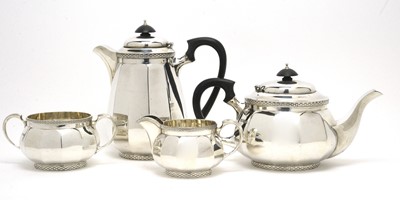 Lot 181 - A George V silver four-piece tea service.