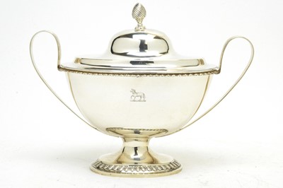 Lot 141 - A late Victorian silver two-handled tureen.