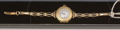Lot 175 - 18ct gold cased wristwatch
