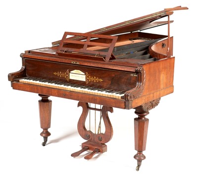 Lot 818 - John Broadwood & Sons, London - A 19th Century mahogany imported semi-grand piano
