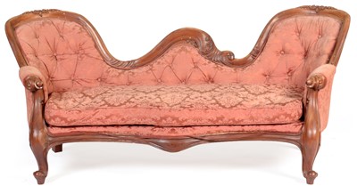 Lot 865 - Victorian mahogany camel back sofa