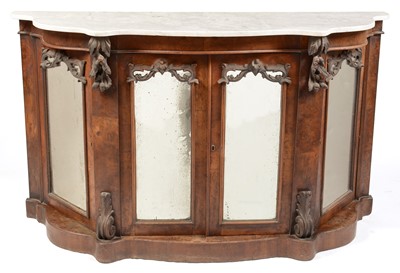 Lot 866 - Victorian Carrara marble topped serpentine chiffonier