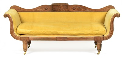 Lot 867 - Regency mahogany scroll end sofa