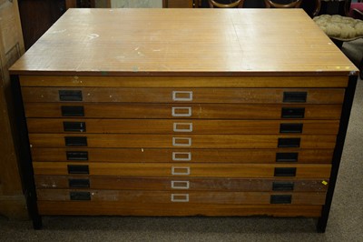 Lot 57 - Mid 20th C afrormosia folio cabinet.