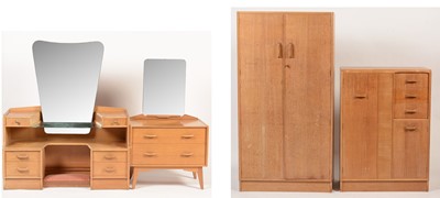 Lot 823 - G-Plan: a Brandon Range four-piece light oak bedroom suite.