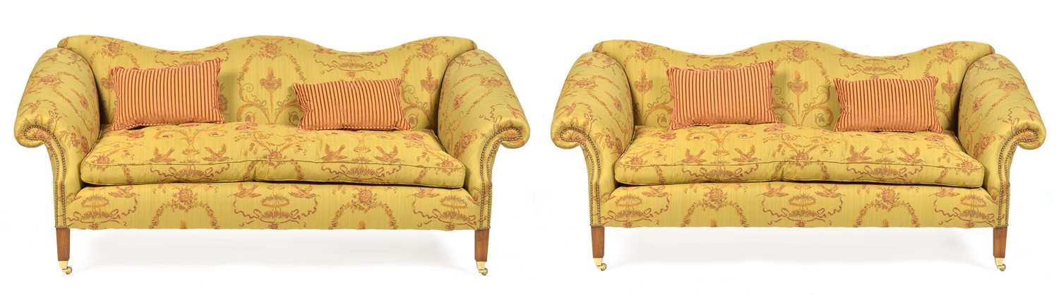 Lot 870 - Pair of Queen Anne style sofas