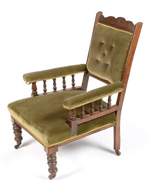 Lot 873 - Victorian mahogany easy armchair