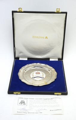 Lot 185 - An Elizabeth II Silver Jubilee enamelled silver waiter