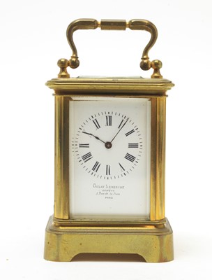 Lot 767 - Early 20th C French miniature carriage clock.