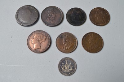 Lot 214 - Pennies and other coins