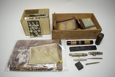 Lot 380 - Vintage photographs, postcards, and other items.