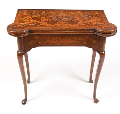 Lot 828 - 18th Century Dutch marquetry card table
