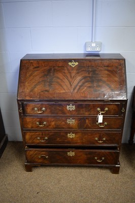 Lot 104 - Late George III mahogany bureau.