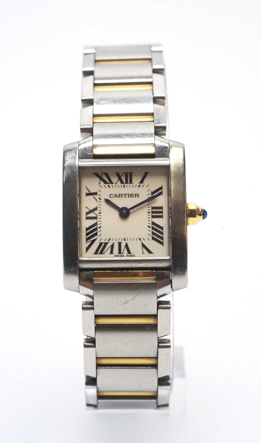 Lot 130 - Cartier Tank Francaise ladies wristwatch