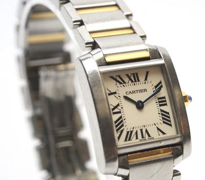Lot 130 - Cartier Tank Francaise ladies wristwatch