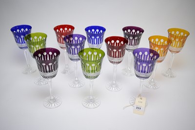 Lot 233 - Glass hock glasses