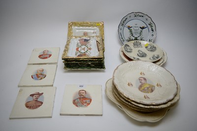 Lot 252 - A quantity of commemorative pottery, including:...