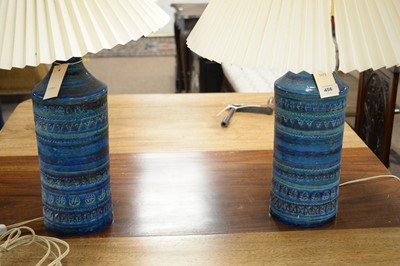 Lot 456 - A pair of Italian mid-Century cylindrical earthenware vases
