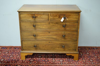 Lot 28 - 19th C mahogany chest of drawers.