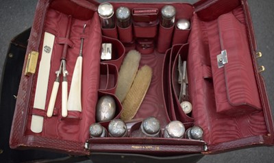 Lot 181 - A Victorian Morocco leather travelling, contents and other items.
