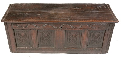 Lot 843 - 17th Century oak coffer