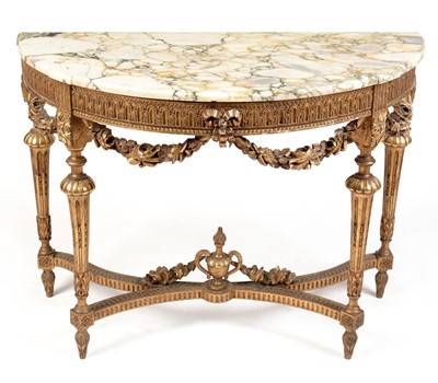 Lot 829 - Regency style marble topped console table