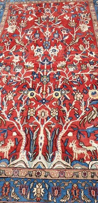 Lot 710 - Part silk Qum rug