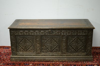 Lot 50 - An 18th Century and later oak blanket box