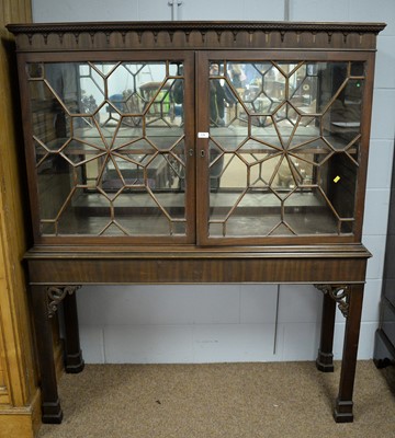 Lot 119 - 19th C and later mahogany display cabinet.