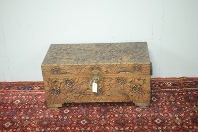 Lot 86 - Early 20th C Chinese camphor wood chest.