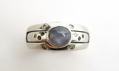 Lot 26 - Star sapphire and diamond rings