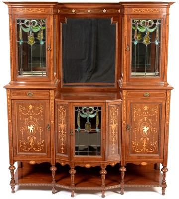 Lot 889 - Edwardian mahogany and inlaid display cabinet.
