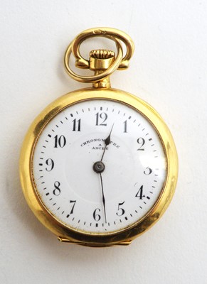 Lot 131 - Ladies 18ct yellow gold cased Movado fob-watch