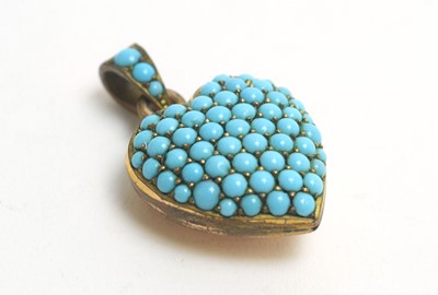 Lot 104 - Turquoise heart-shaped pedant