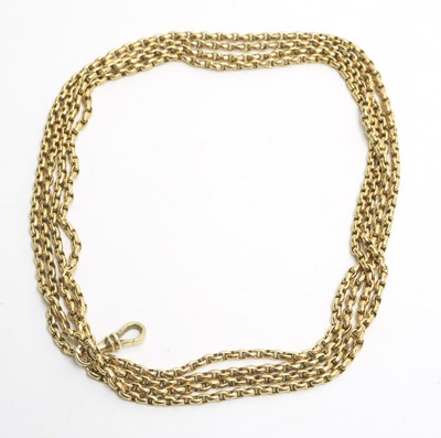 Lot 107 - Yellow metal muff chain