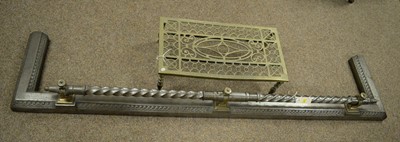 Lot 55 - 19th C brass trivet and fire curb