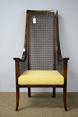 Lot 13 - Arts & Crafts high back mahogany armchair.