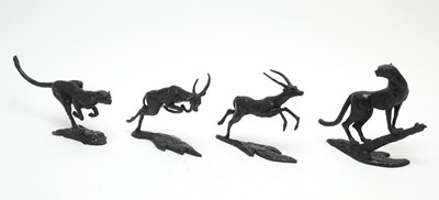Lot 810 - Four bronze African animals by Jonathan Sanders