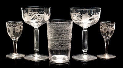 Lot 580 - Five glasses