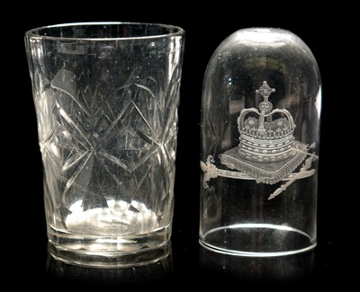 Lot 620 - Irish glass tumbler, stirrup cup