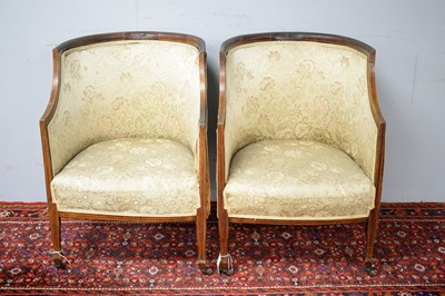 Lot 15 - Pair of Edwardian mahogany chairs.