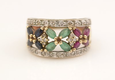 Lot 311 - A gem-set dress ring.