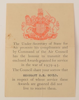 Lot 1078 - Distinguished Flying Medal group, awarded to 567989 Sergeant Stephen Edward Gould