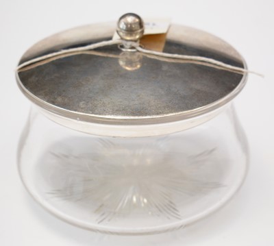 Lot 198 - Silver-mounted cut-glass rouge pot.