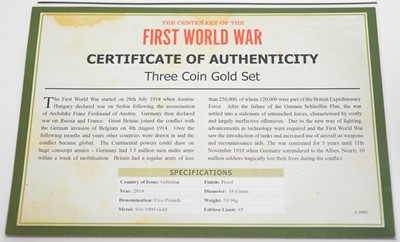 Lot 2 - The Centenary of the First World War three coin gold set