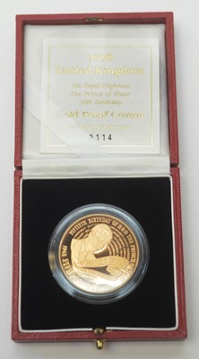 Lot 18 - H.R.H. Prince of Wales 50th Birthday gold proof crown