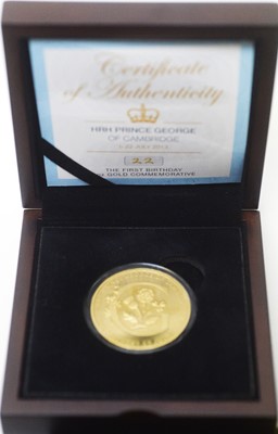 Lot 24 - H.R.H. Prince George of Cambridge 1st Birthday 1oz gold coin