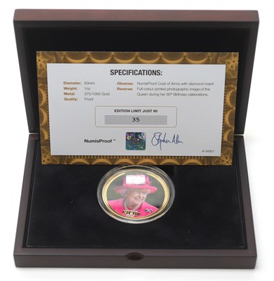 Lot 27 - The Queen’s 90th Birthday gold NumisProof coin