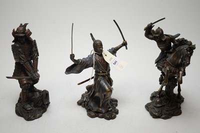 Lot 541 - Three Samurai Warrior figures.