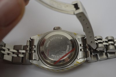 Lot 123 - A ladies steel cased Rolex Oyster Perpetual Date wristwatch